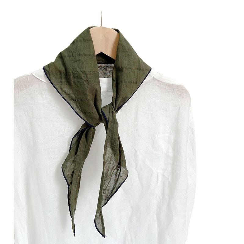 New Triangular Scarf For Women Summer Fashion Neckerchief Cotton Linen Plaid Light Headscarf