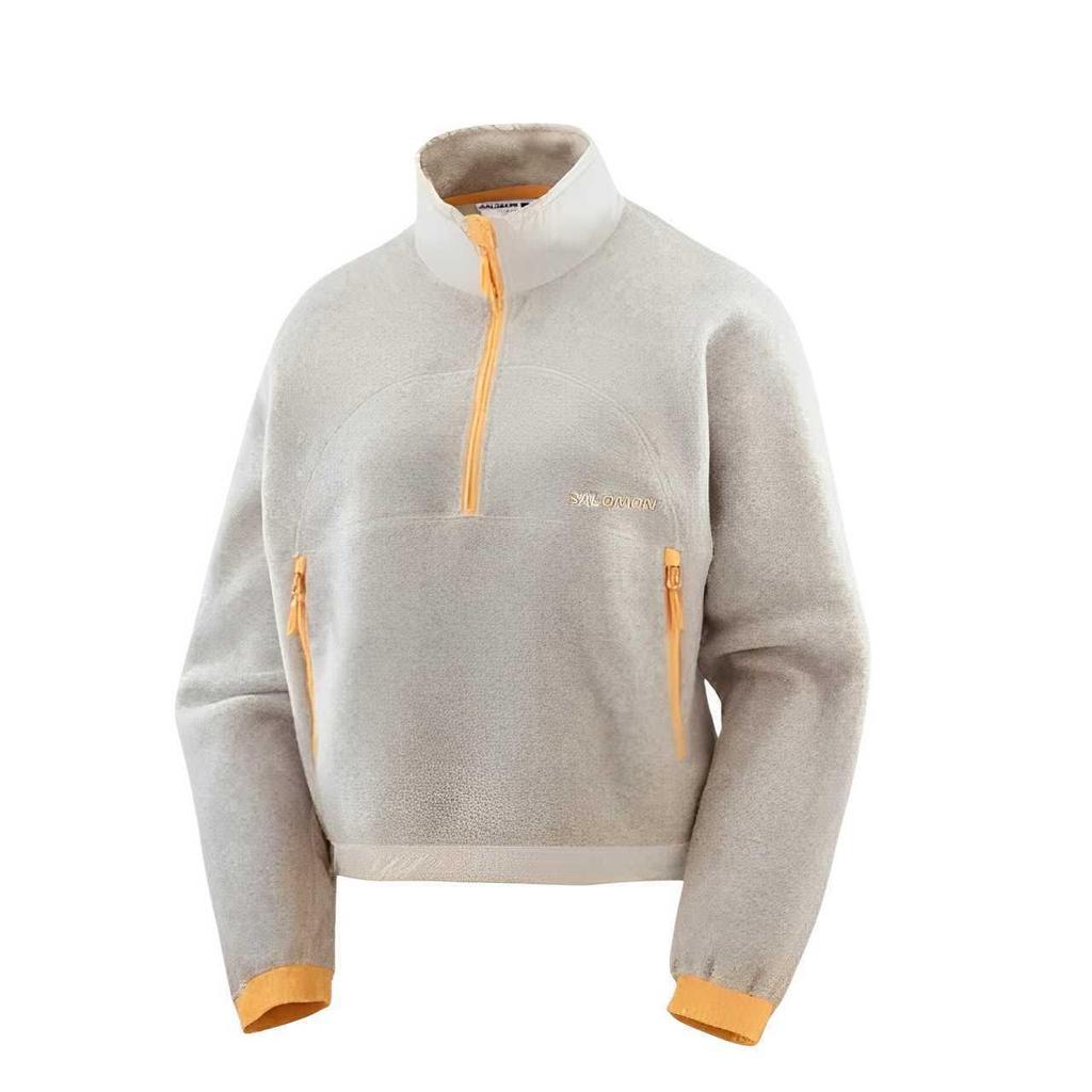 SALOMON Chroma Komfortabel Myk Pustende Stripet College Genser Dame topper Grå C24794