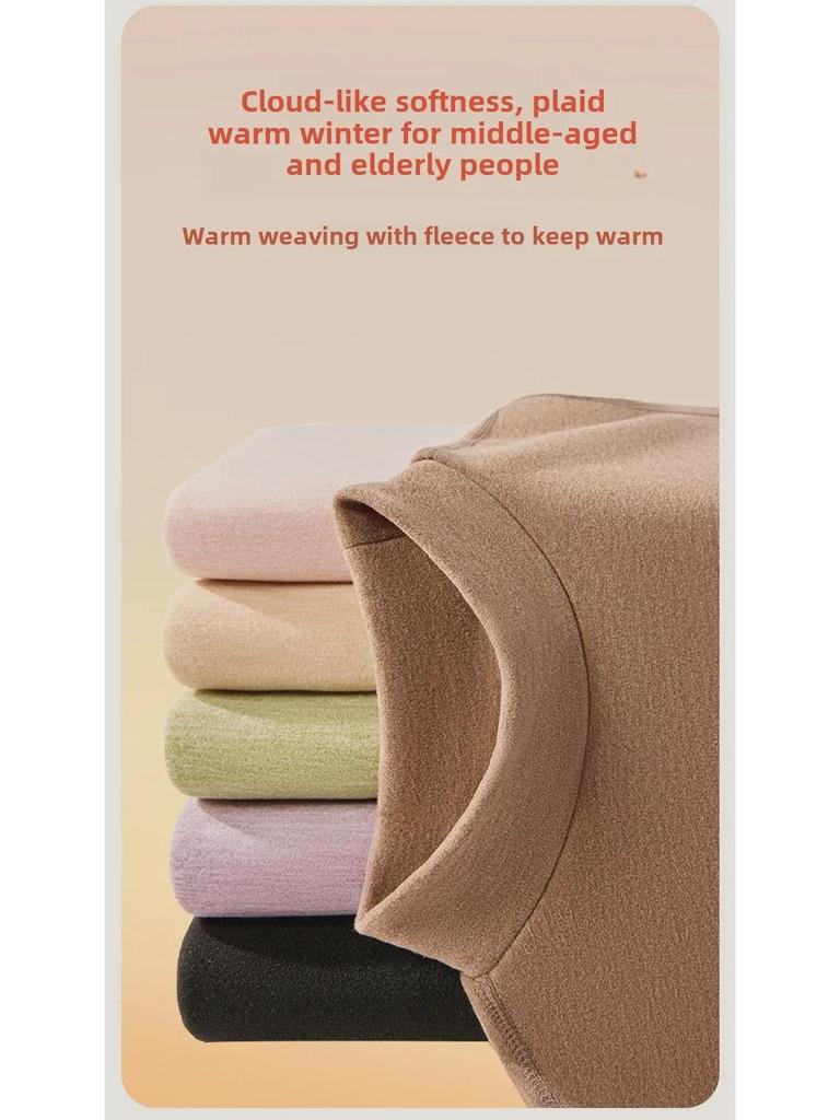 Niemiecki jesienny garnitur z kaszmiru: Damski sweter i spodnie z bawełny termicznej dla osób starszych