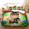 Funda nórdica con dibujos animados 3D de Ben 10 y funda de almohada, juego de cama individual, doble, individual, matrimonial, queen y king, para decoración de dormitorio