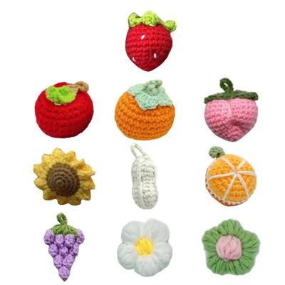Fashionable Handmade Keychain Accessory Wool Crochted Fruit Pendant Accessories Stylish Women Girls Bag Decoration