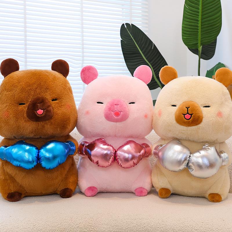 New boxing kapibara doll, macho man, water guinea pig, plush toy, grab machine, rag doll, gift exchange