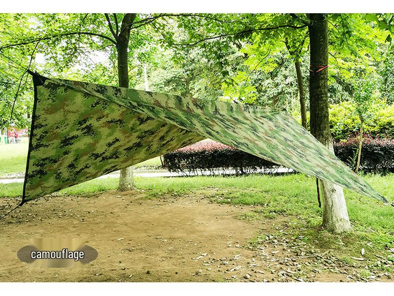 Camouflage Multifunctional Waterproof Sunshade Tent: Lightweight, Moisture-proof Awning & Beach Canopy Ground Sheet.