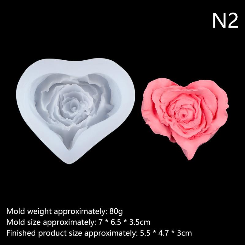 

Lovely Heart Rose Flower Silicone Soap Mold Diy Fondant Cake For Soap Making Supplies 3D Handmade Decorating Mould Tools