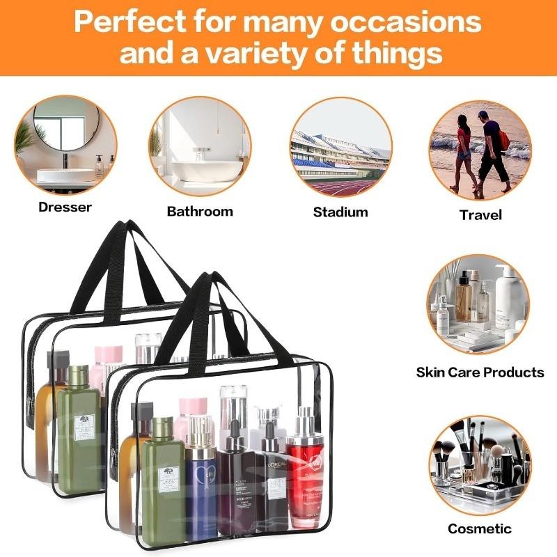 Große Klare Kosmetik-Kulturbeutel-Organizer-Tasche, Transparente Plastik-Tragetasche, Wasserdichte Transparente Kleine Klare Handtasche Geldbörse