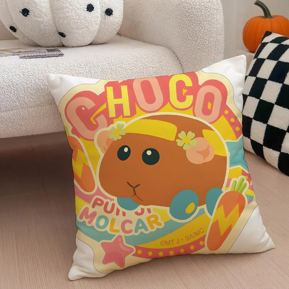 PPui Pui Molcar Cushion Cover Throw Pillow Cover Hidden Button Durable Polyester Chair Cushion