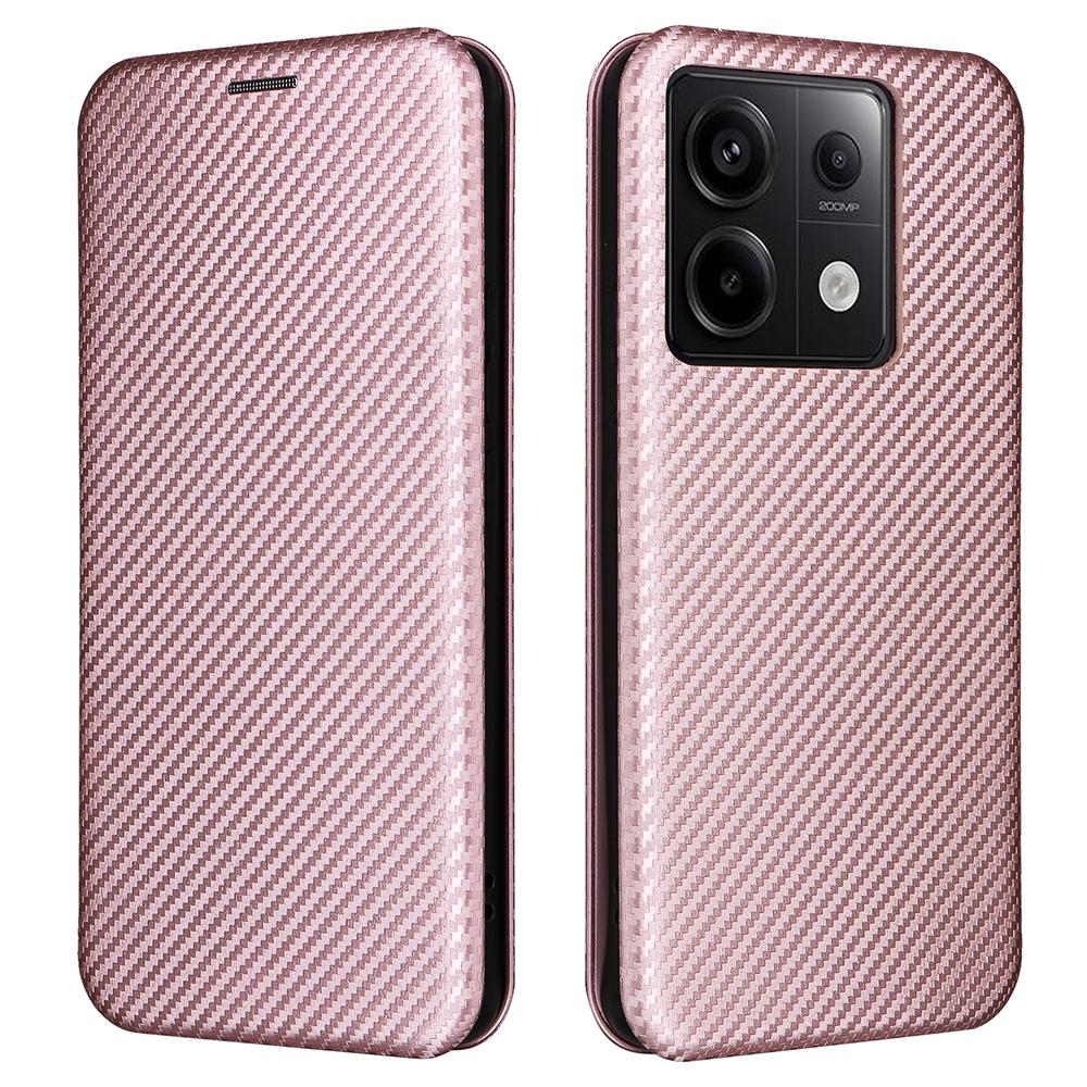 For Xiaomi Redmi Note 13 5G/Note 13 5G (China) Case Carbon Fiber Texture Phone Leather Cover