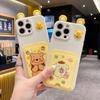 Japanese and Korean cartoons are suitable for Apple 17 mobile phone case, cute pudding dog 16promax cartoon Winnie the Pooh 15 card bag.