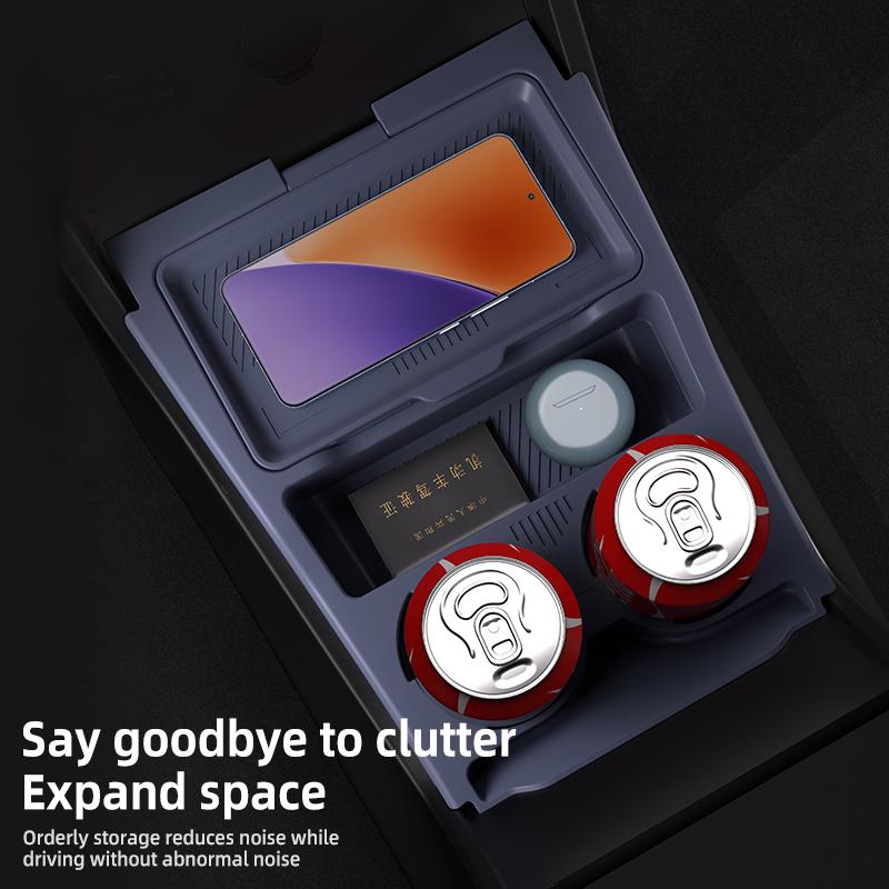 For Geely Atlas 2024 2025 Storage Box Center Armrest Hidden Box Cup Holder Organizer Interior Accessories