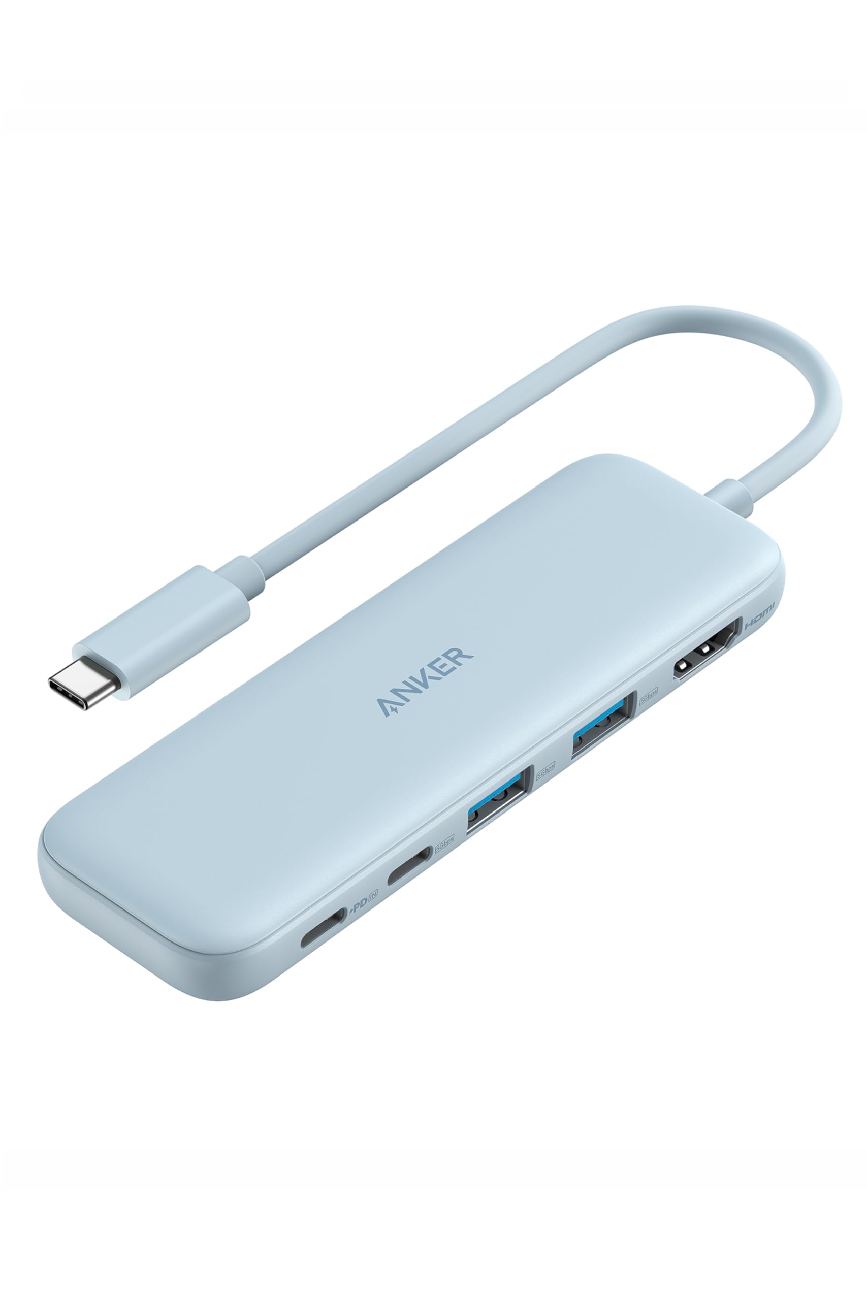 

Anker 332 Hub 100W USB PD 4K HDMI 5Gbps Data Ports USB-C (5-in-1) Blue, Support, Port, High-Speed Transfer, USB-C/USB-A синий