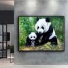 Populært 5D Gjør-det-selv Korssting Dyr Panda-maleri Full Drill Cross Stitch Håndverkssett Veggklistremerke Hjemmedekor