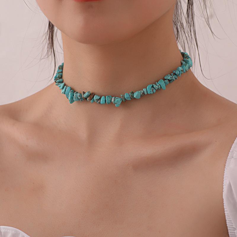 Personalized Fashion Irregular Turquoise Necklace, Creative Simple And Versatile Collarbone Chain