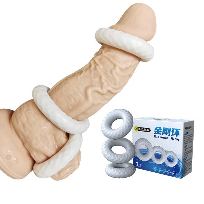 Male Penis Cock Ring Delay Ejaculation Scrotal Binding Ball Stretcher Penis Enlargement Silicone Cockring Sex Toy For Men