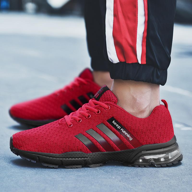 2 new men's shoes air cushion couple sports shoes casual trend flying woven men's running shoes