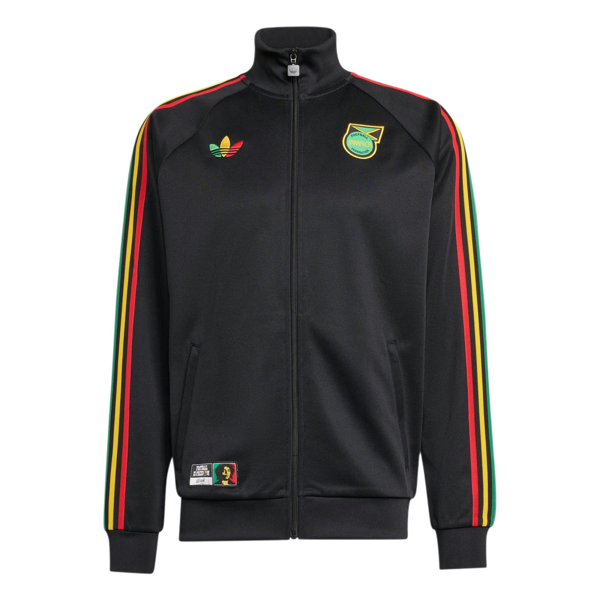 Adidas Originals X Боб Марли Ямайка Молния Высокий воротник Спортивная куртка Мужские куртки JY5225 M