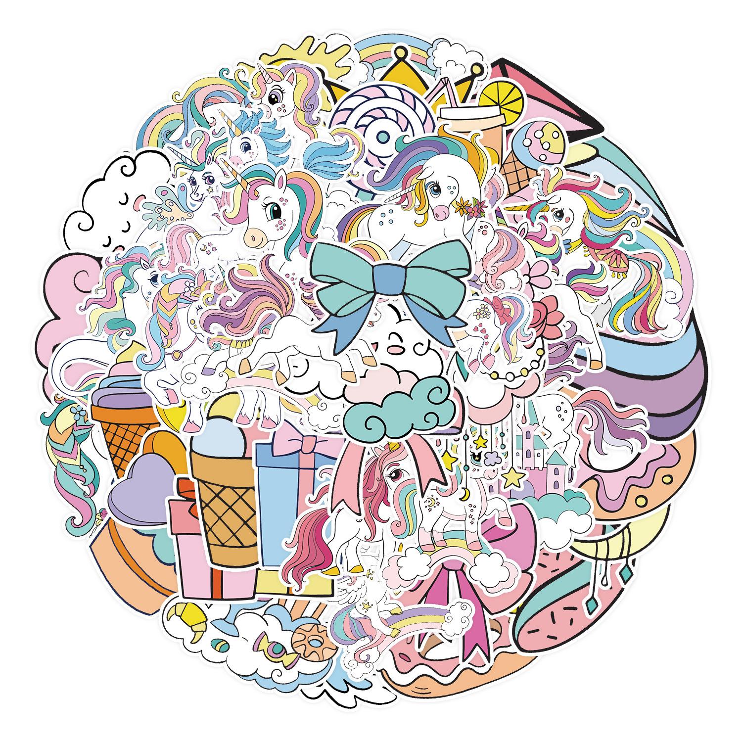 

50 Unicorn Graffiti Stickers Suitcase Car Laptop Skateboard Mobile Phone Waterproof Decorative Stickers