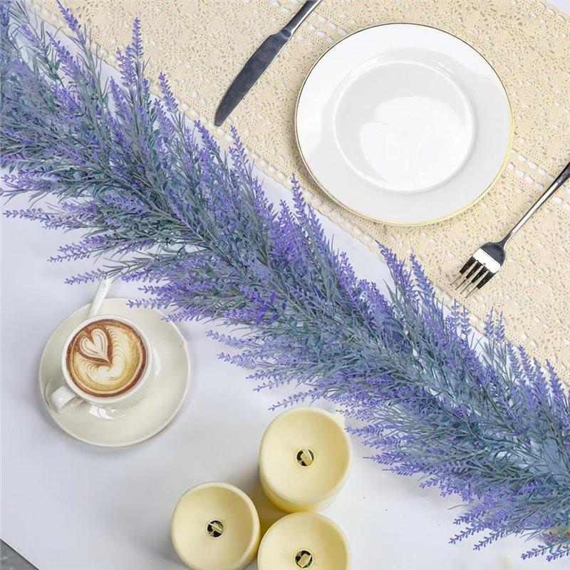 Flexible Hangable Artificial Lavender Garland Purple Purplelavender For Front Door Decorative Plants Fake Flowers