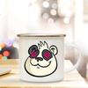 Panda Bear Mug Girlfriend Gift Ideas Cute Coffee Mug Panda Gifts Camper Decor Camping Enamel Mug Birthday Gifts for Friend