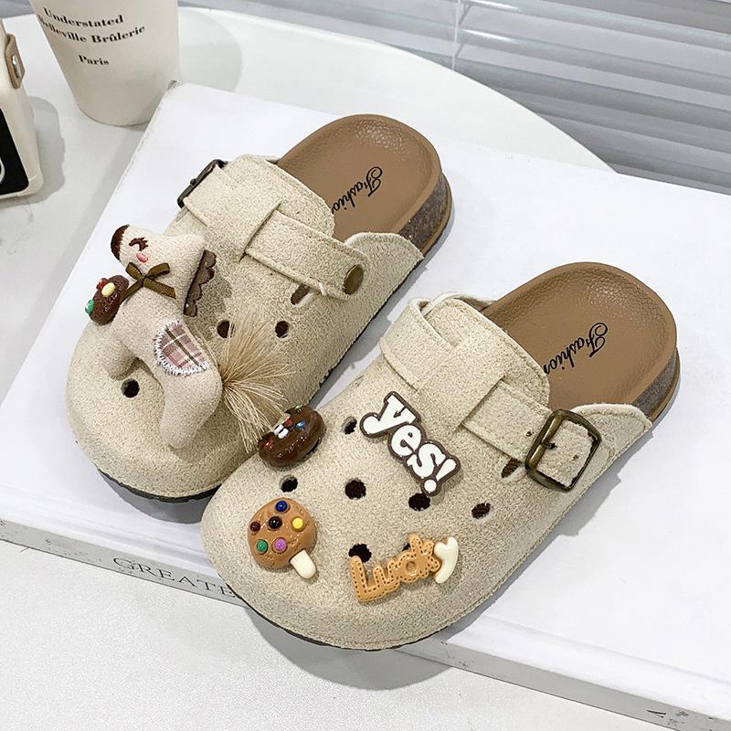 2026 New Cute Cartoon Baby Girls Soft Outdoor Sandals - Closed-toe Slippers with Soft Sole