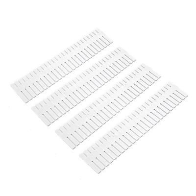 4pcs Plastic Grid Drawer Dividers DIY Cutting Adjustable Drawer Organizer for Socks Underwear Stationary Storage White