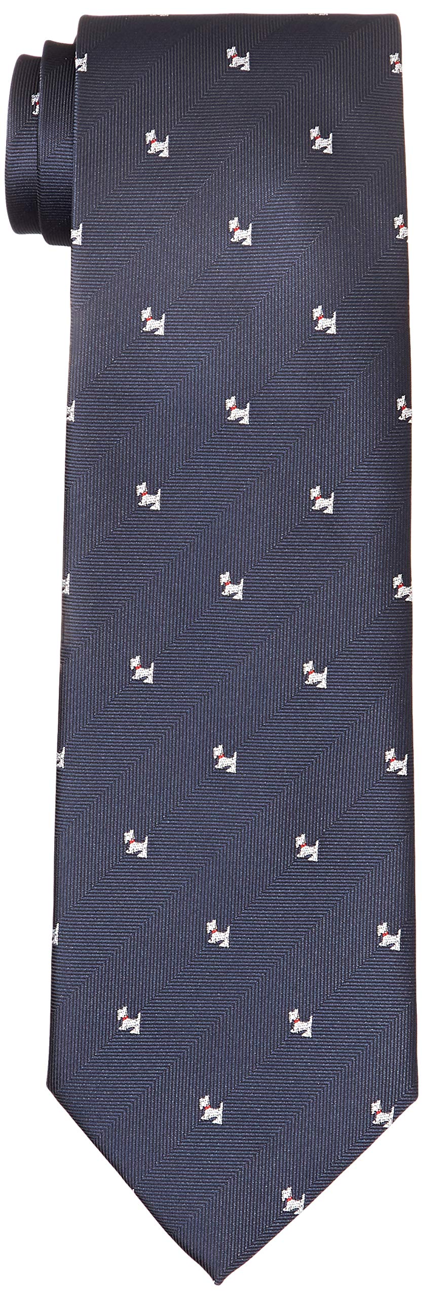 

[DRESSCODE101] Cute and unique cat tie, featuring musical instruments, piano, dog, and cat designs. Men s, dog x navy, made in Japan, 8cm (FREE size)
