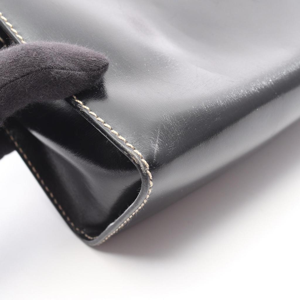 Used FENDI Handbag Leather Black Used Women