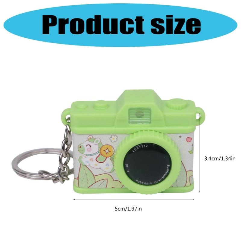 Horse Year Mini Camera Keychain Cartoon Design Lightweight Plastic Key Ring Ornament For Bag Decoration Gift