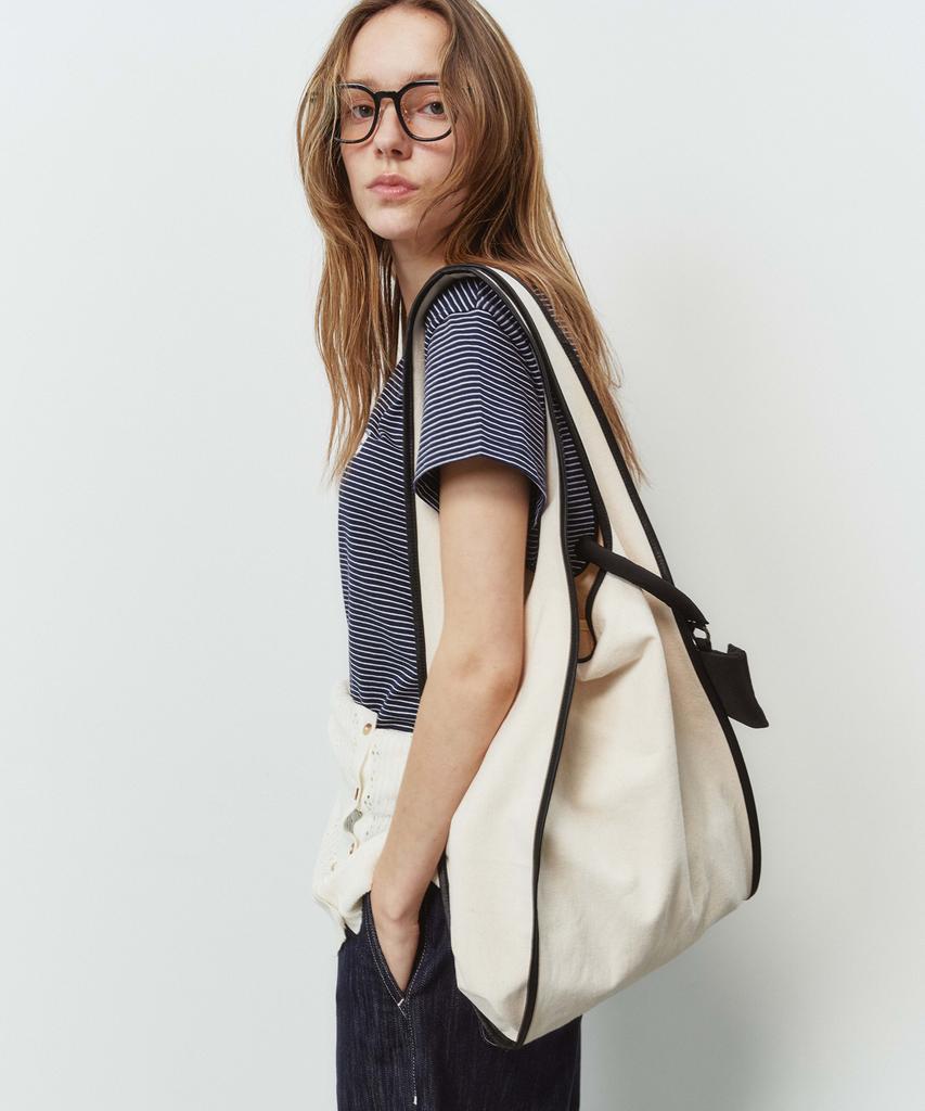Plac Women Leather Trim Canvas Shoulder Bag