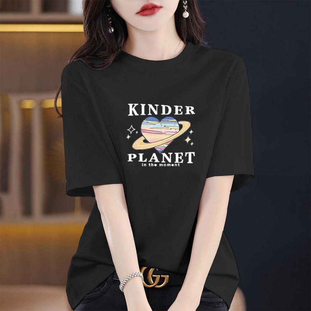 Sommer Dame Kortermet T-skjorte Mønstertrykk Mote Casual Rund Hals Komfortabel Dame Kortermet T-skjorte