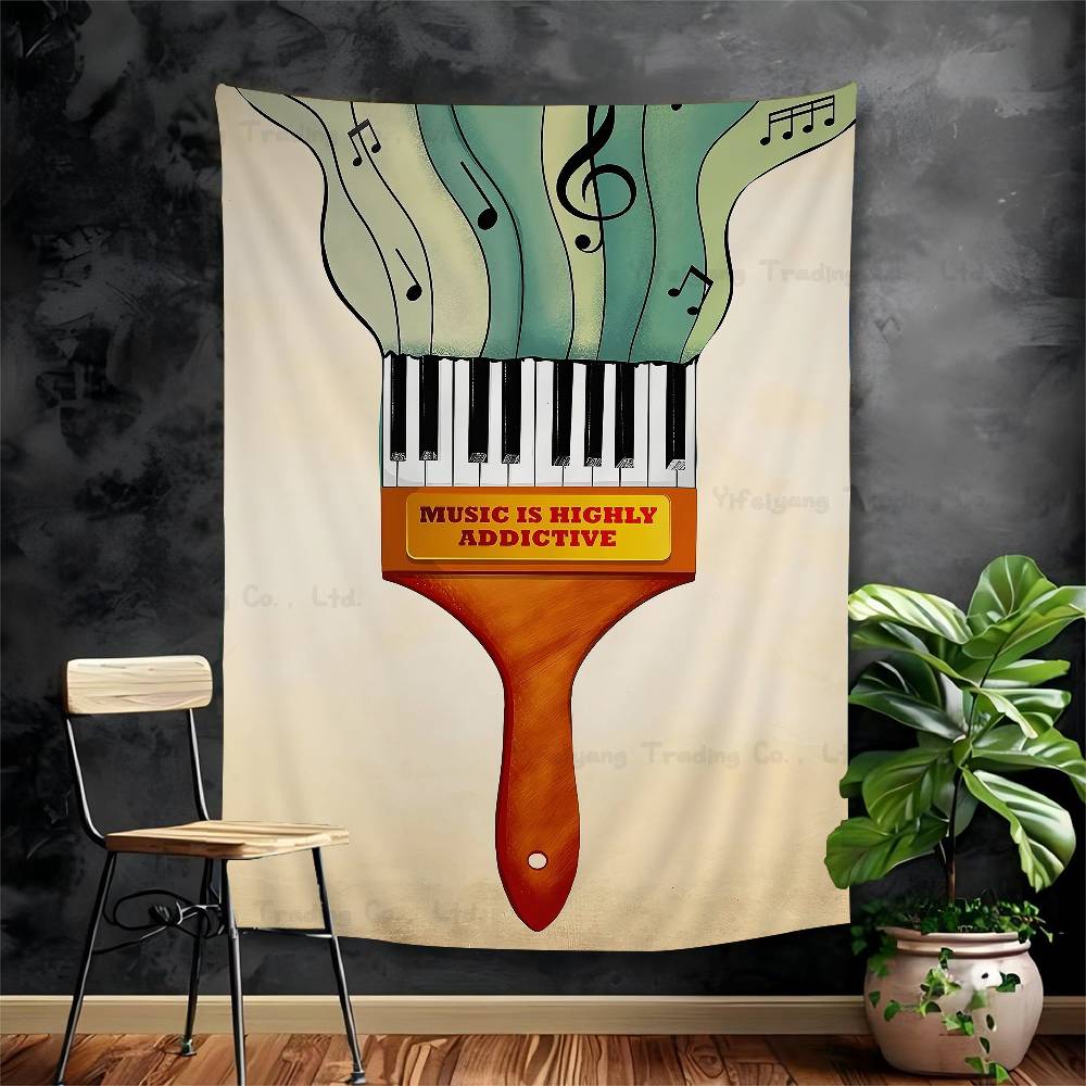 Abstract Jazz Festival Record Machine Music Symbol Art Anime Tapestry Hanging Tarot Hippie Wall Rugs Dorm Home Decor
