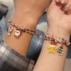 2pcs/set Christmas Tree Merry Christmas Bracelet Mistletoe Couple Xmas Bracelet  Christmas Gift