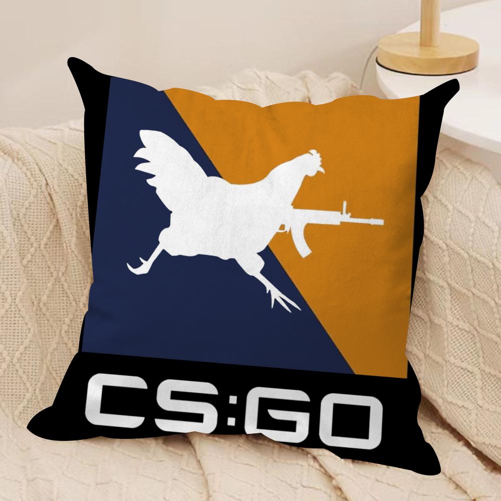 Famous Game CCS GO Meme Cushion Cover Soft Plush Pillow Cover DoubleSided Printed Sofa Cushion Summer Home Decor Gift