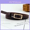 Ladies Pu Leather Slim Waist Belt With Pin Buckle For Casual Dress And Office Style