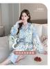New Long-sleeved Large-size Printing Suit Internet Celebrity Summer Pajamas Women's Ice Silk Outer Loungewear