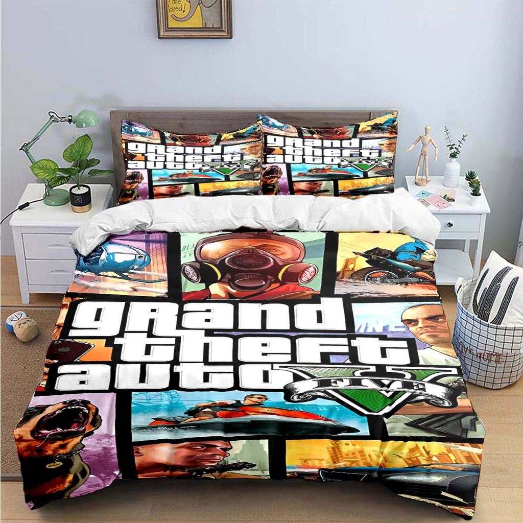 Fashion Classic Exciting Game G-GTA Print Bedding Sets Bed Supplies Set Duvet Cover Bed Comforter Set Bedding Set Luxury Gift