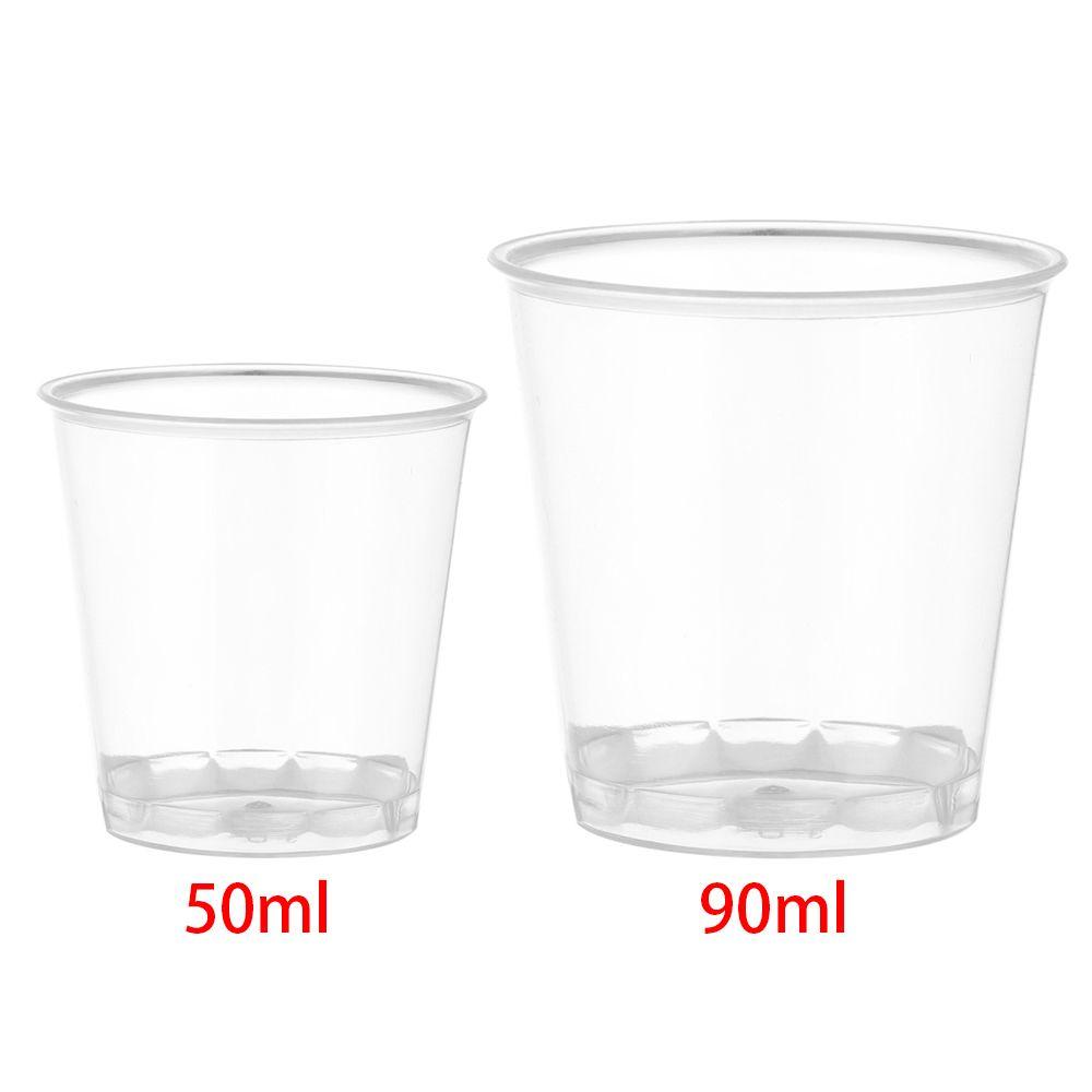 30/50X Round Reusable Plastic Shot Glasses Dessert Cups Disposable Glass Drinks