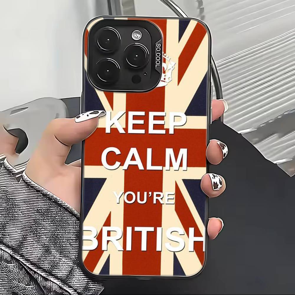 

England F-Flag Football matches Phone Case For iPhone 17,16,15,14,13,12,11 Plus,Pro Max,XS,Colored Silver Plated Inside Cover iPhone14ProMax