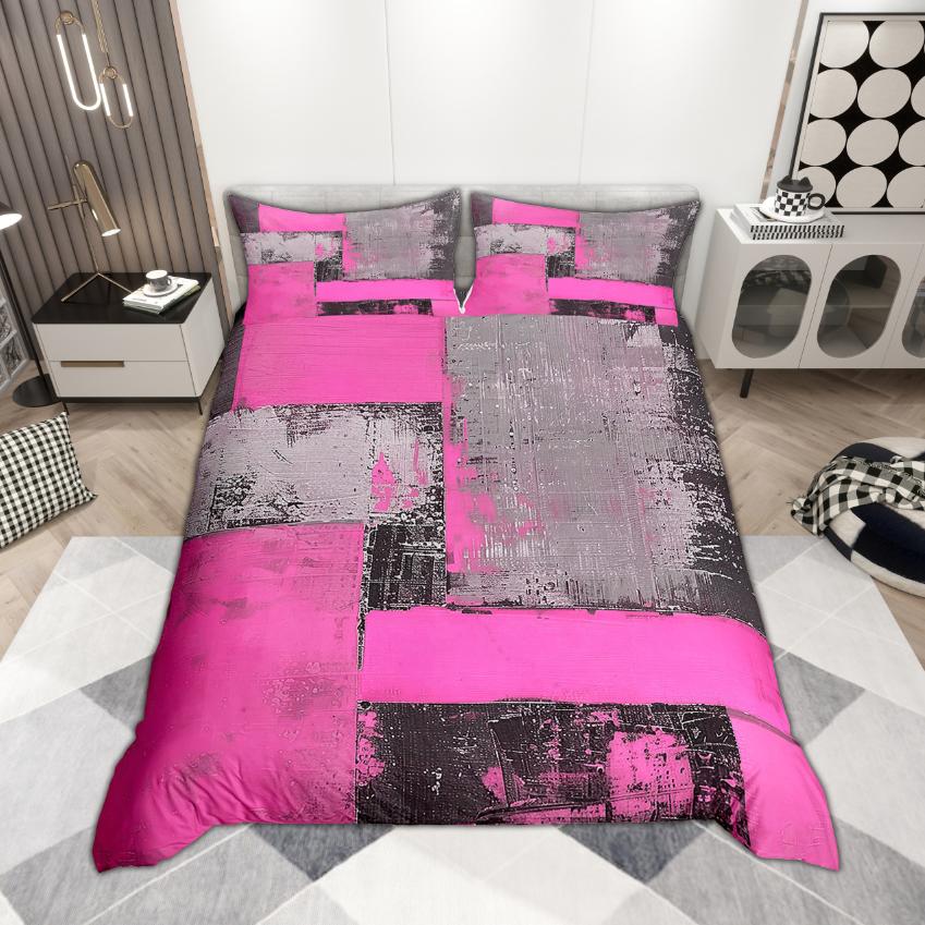 Homewish Grunge Ombre Duvet Cover Set 2pcs/3pcs, Watercolor Oil Painting Bedding, Modern Abstract Minimalist Quilt Cover Set