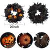 Halloween Wreath for Front Door - 20inch Eucalyptus Wreaths with Pumpkin, Feather and Maple Leaves for Indoor Outdoor Wall Window Porch Patio Garden