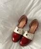 Fashion PU Leather Retro British Style Small Leather Shoes Brock Lace-up Women's Sandals Round Heel Single Shoes Female Pumps