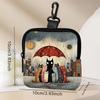 Trendy Mini Cute Cat Coin Purse PVC Water-resistant Zippered Wallet Lightweight Portable Storage Bag Friends Gift