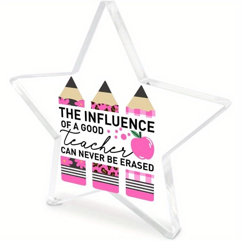 "Influence Teacher" Acrylic Desk Decor - Appreciation Gift for Educators