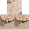 Geometric Cross Pendant Necklace For Women With Gold Plated Copper Chain Perfect For Daily Wear