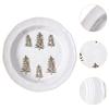1PC Christmas Dinnerware Round Ceramic for Dining Room Indoor Dinner Party