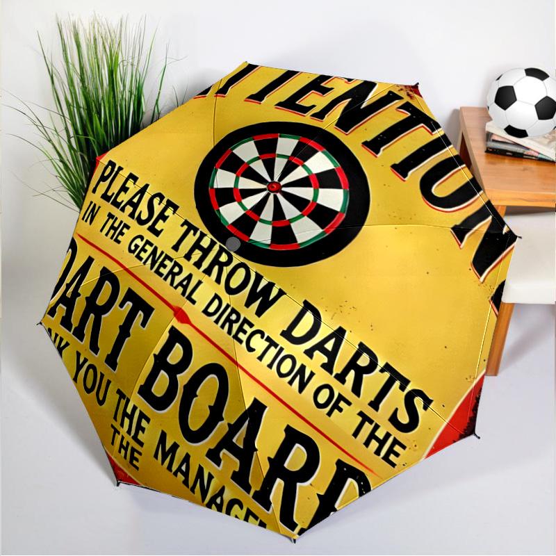 Throw darts Printed Umbrella 8-Frame for Travel, Camping, Casual Lightweight Portable Umbrella, Essential for Every Family Holidays Gift