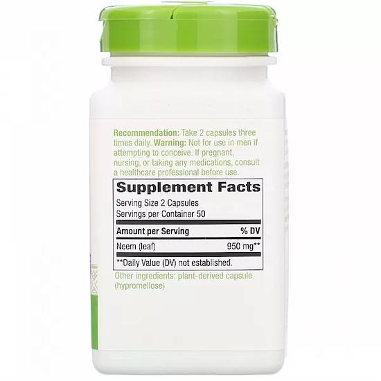 Nature's Way Neem, blad, 950 mg., 100 kapsler