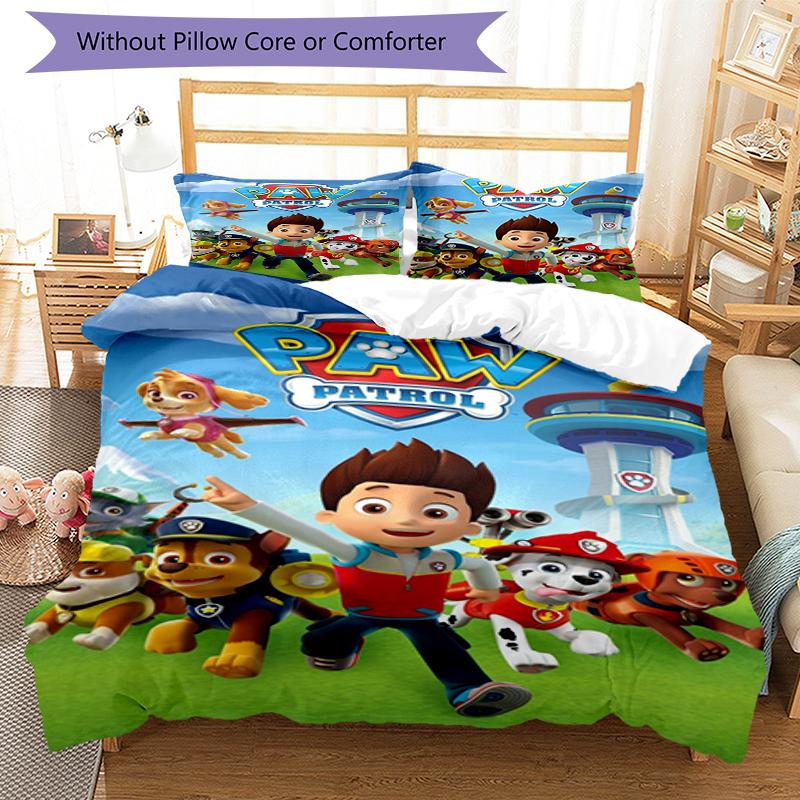 3pcs PAW Patrol Bedding Set Duvet Cover Closure Includes 1 Duvet Cover & 2 Pillowcases, Soft and Comfortable for All Seasons.