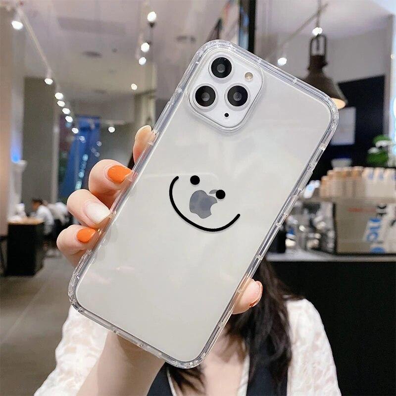 Clear Phone Case For iPhone 15 Case iPhone 13 14 11 12 15 Pro Max 12 13 Mini XR X XS Max 7 8 Plus SE Shockproof Love Heart Cover