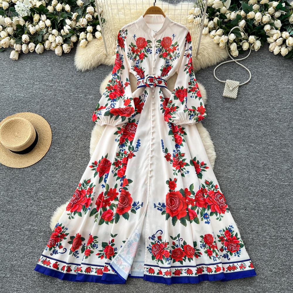 Elegantní Nádherné Květinové Večerní Šaty Dámské Jednoradové Tištěné Dlouhé Společenské Šaty Dámské Ležérní Elegantní Festivalové Oblečení Nové