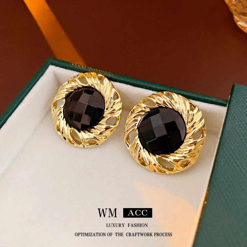 

Серебряные игольчатые плиссированные круглые металлические серьги с бриллиантами в ретро-стиле и стиле люкс, серьги со стильным и модным характером 1#